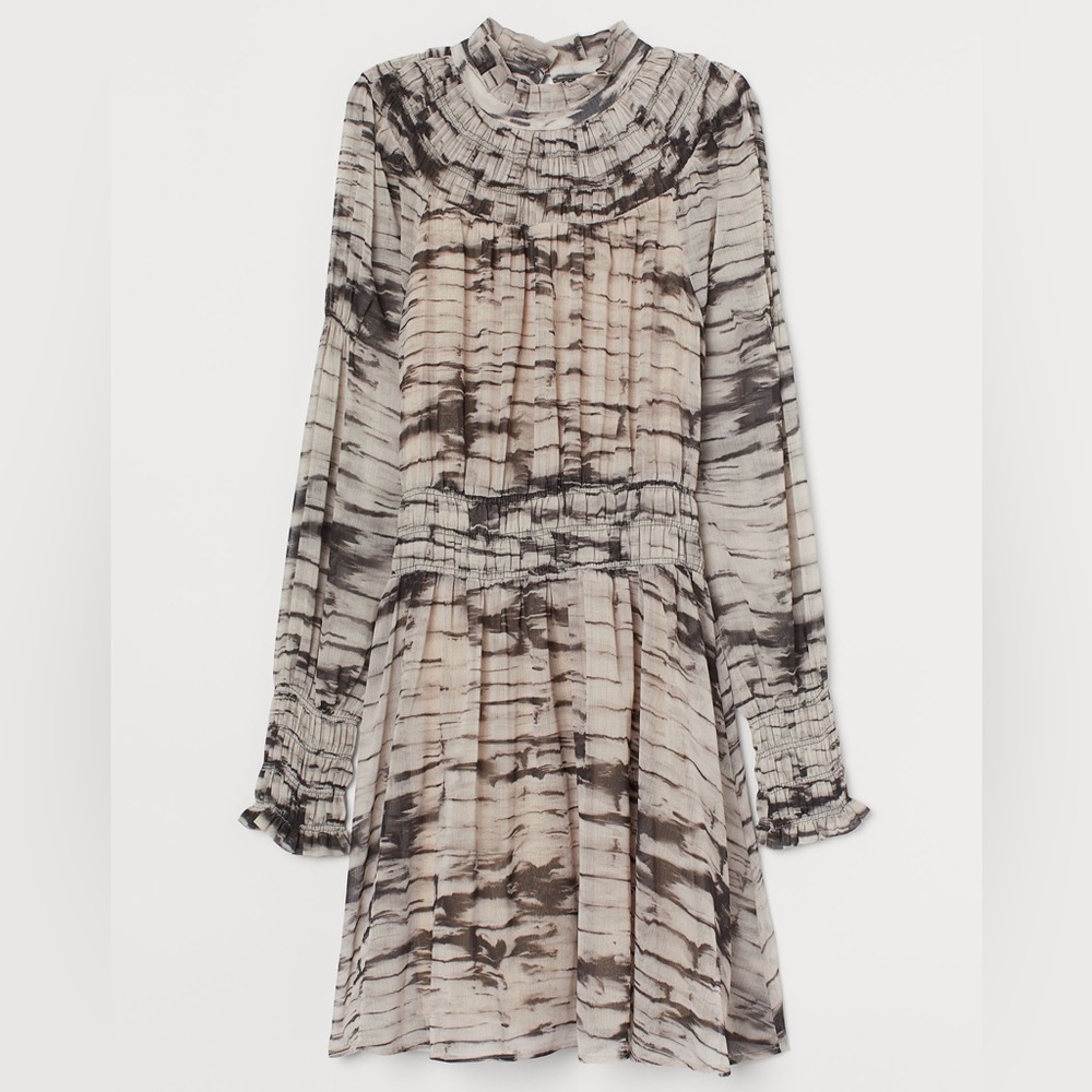 H&M CHIFFON DRESS WITH SMOCKING Dress 4